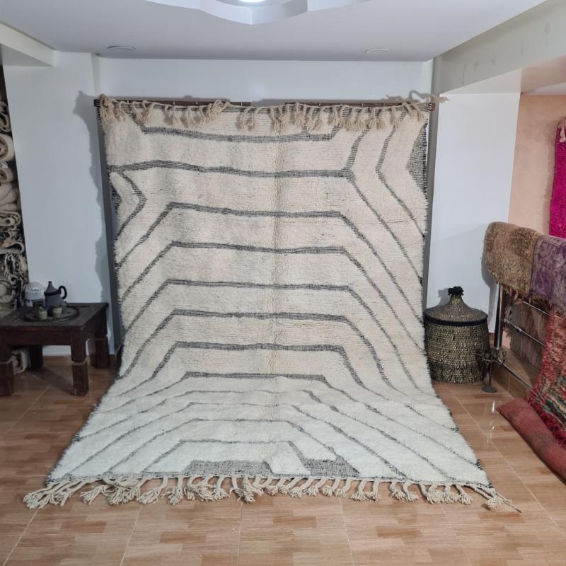 White Maahir Marokkaans handgemaakt tapijt